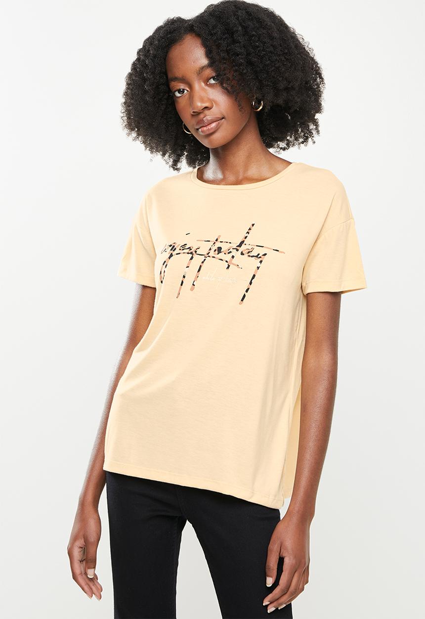 Koton - Printed T-shirt - beige