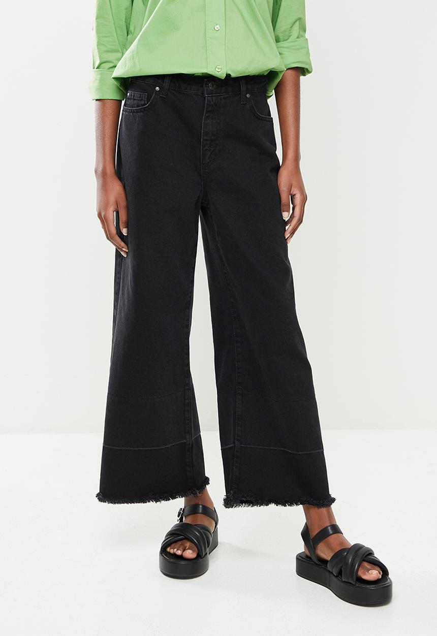 Trendyol - High waist wide leg jeans - black