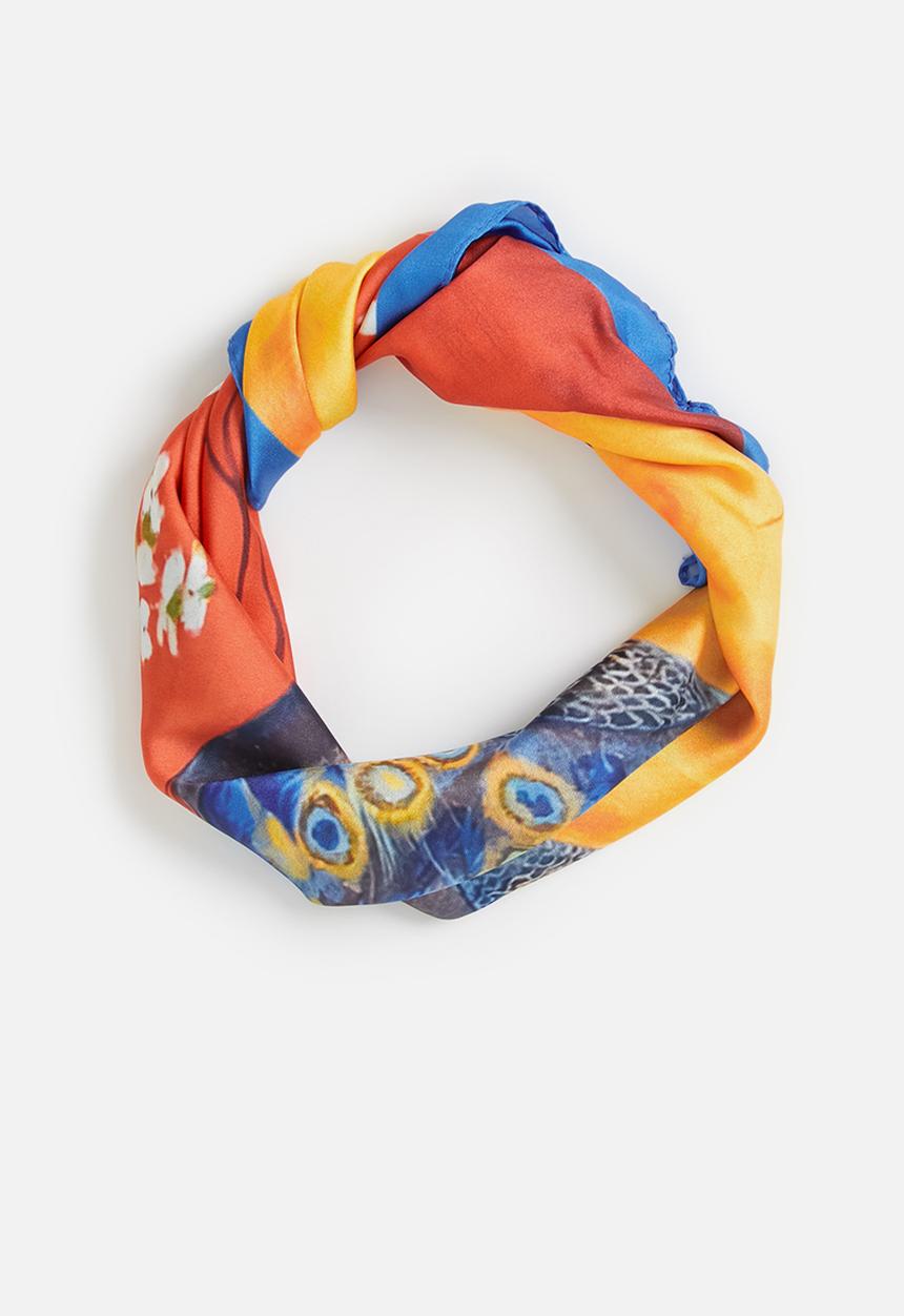 Trendyol - Snake print neck scarf  -  blue