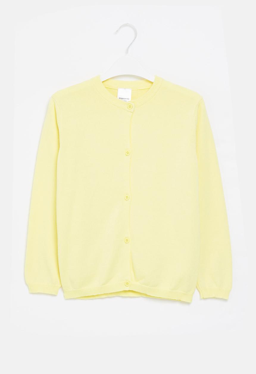 Pop Candy - Girls plain cardigan - yellow
