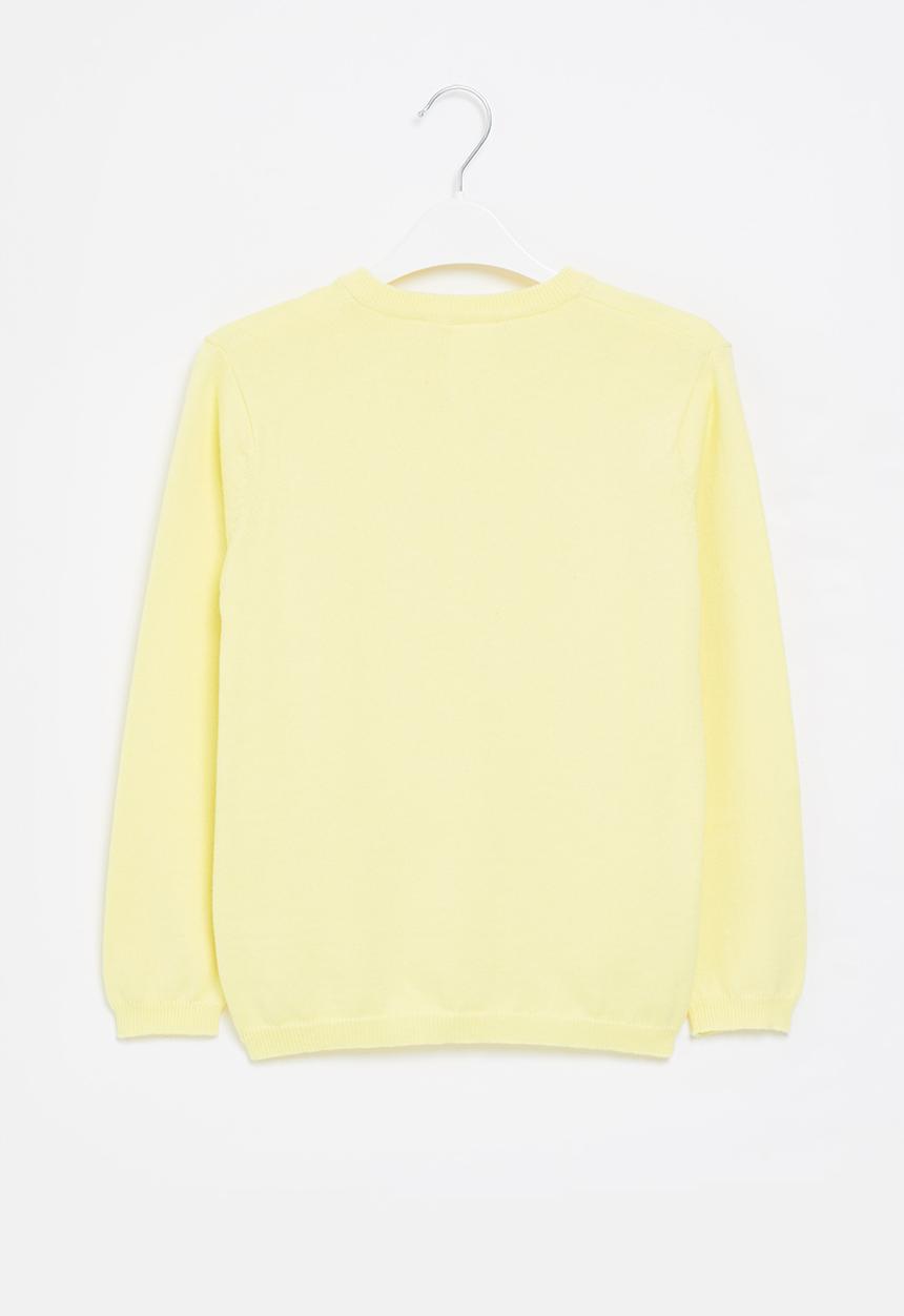 Pop Candy - Girls plain cardigan - yellow