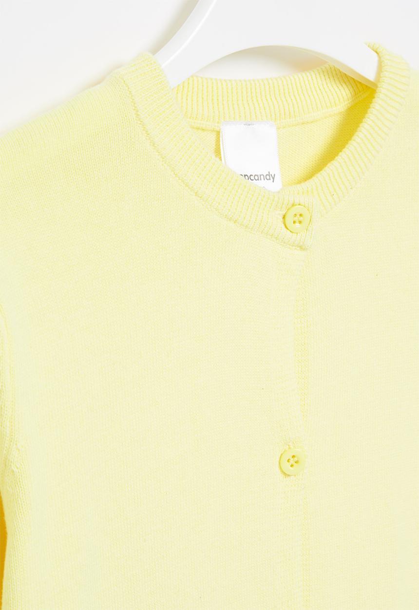 Pop Candy - Girls plain cardigan - yellow