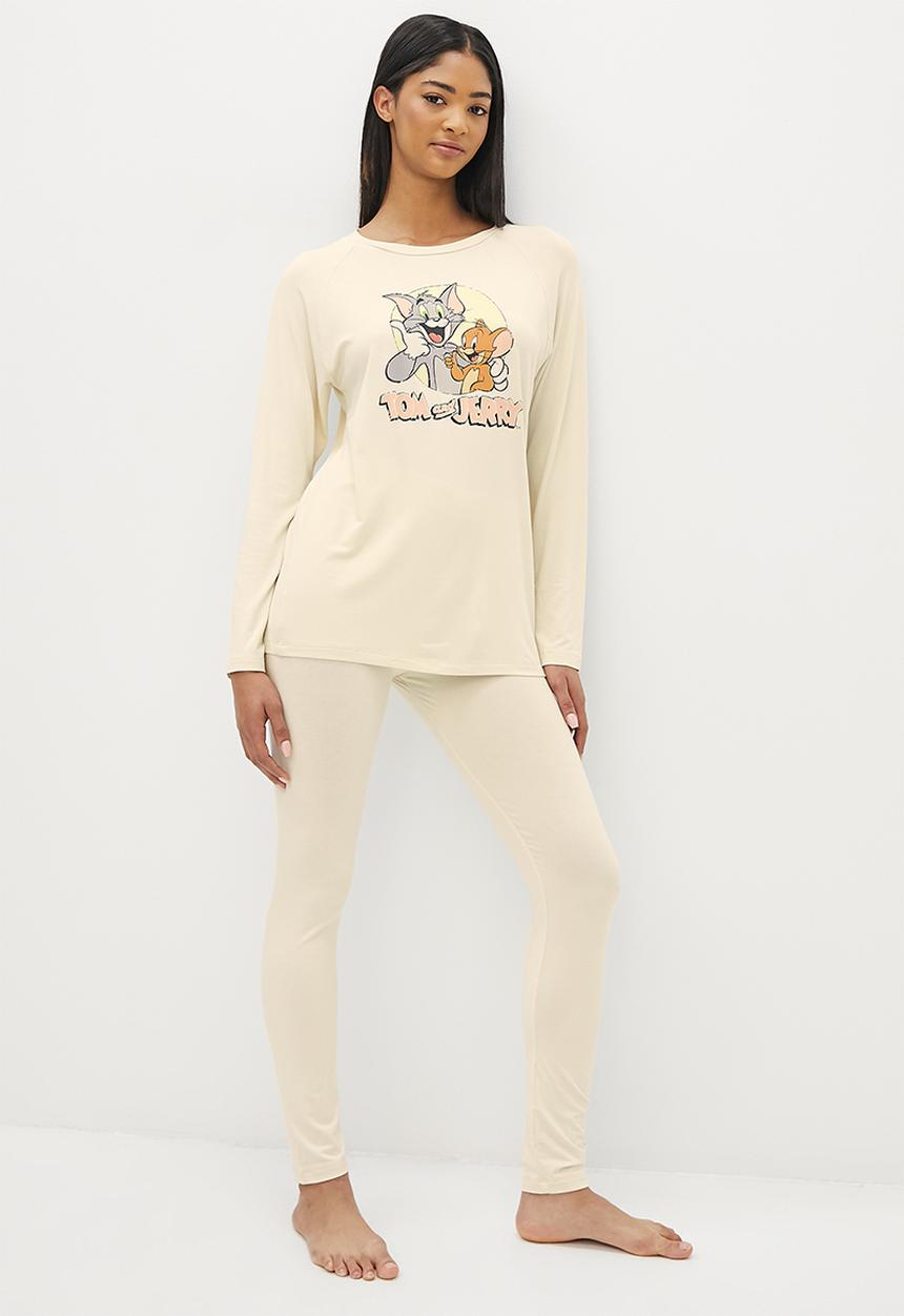 Blake - Tom and Jerry oversized crew/legging sleep set - neutral