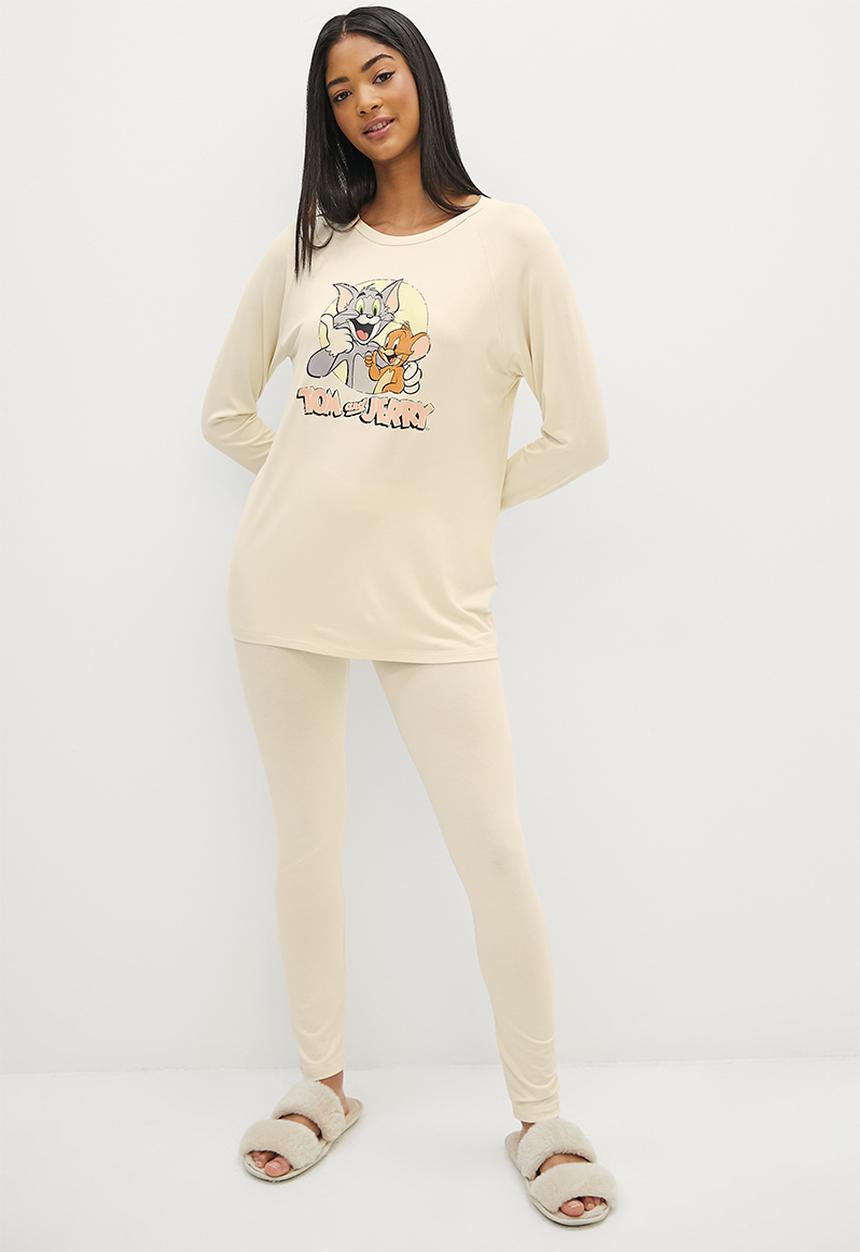 Blake - Tom and Jerry oversized crew/legging sleep set - neutral