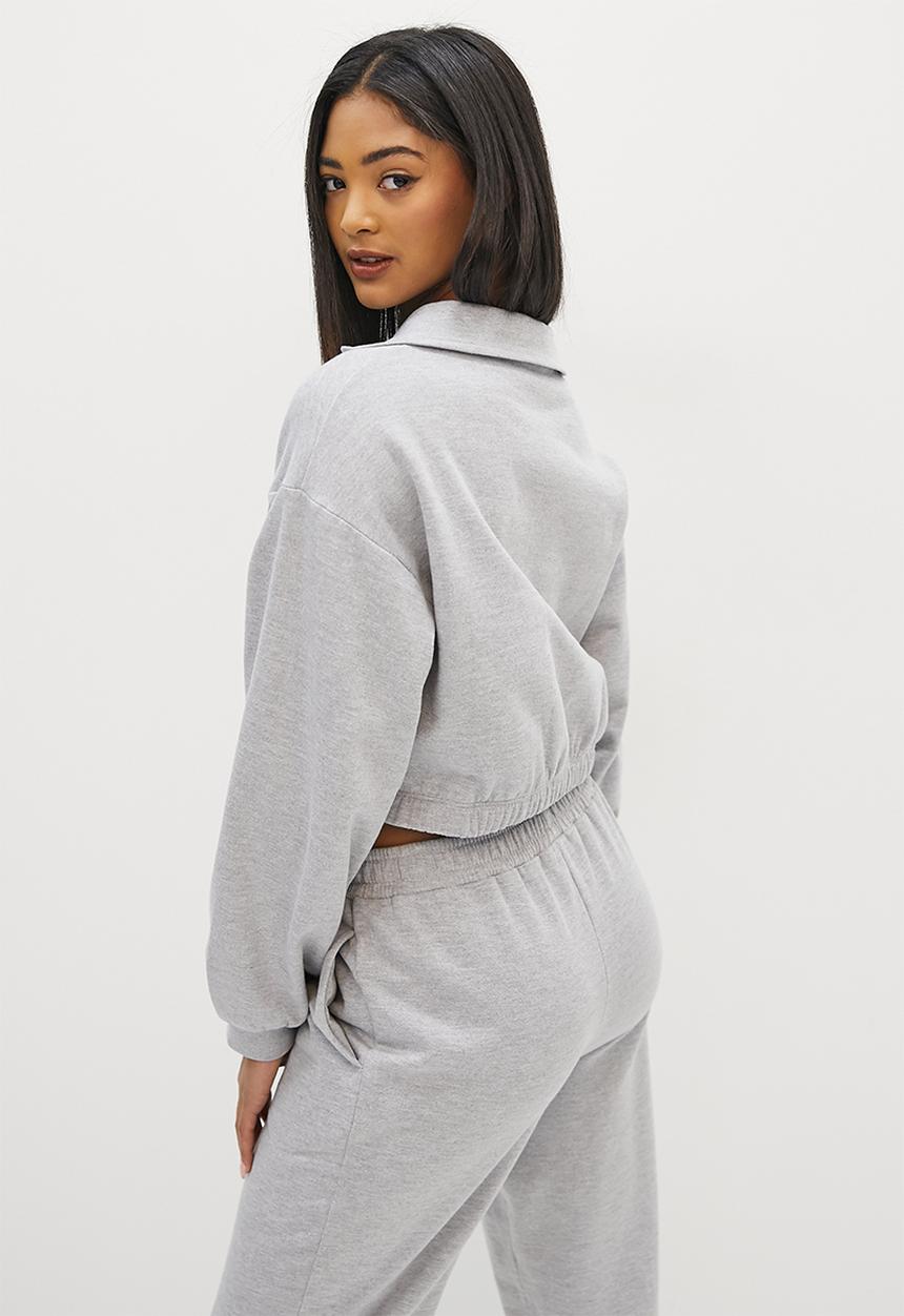 Blake - Co ord towelling sweater - grey melange