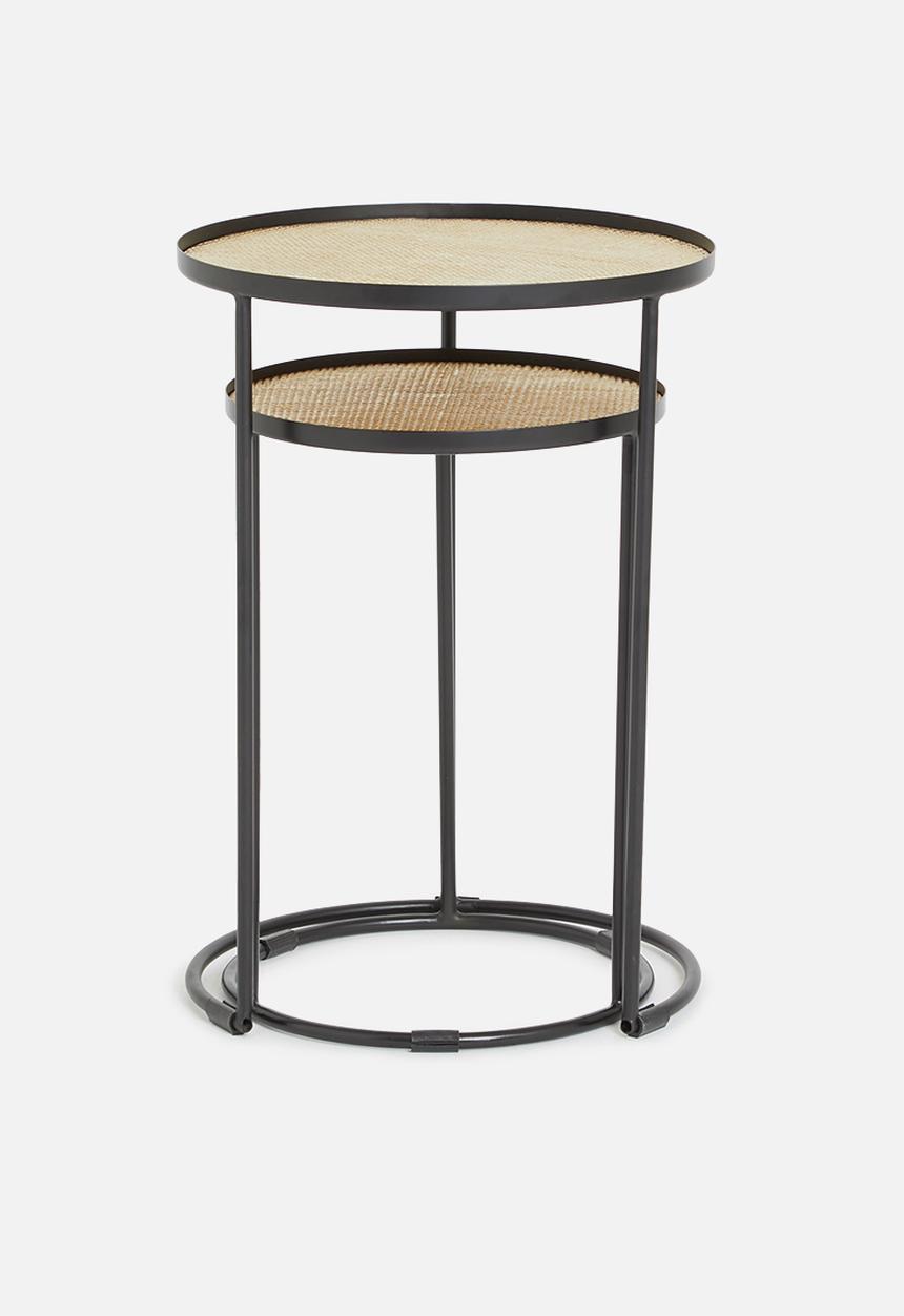 Sixth Floor - Ally nested side tables - black