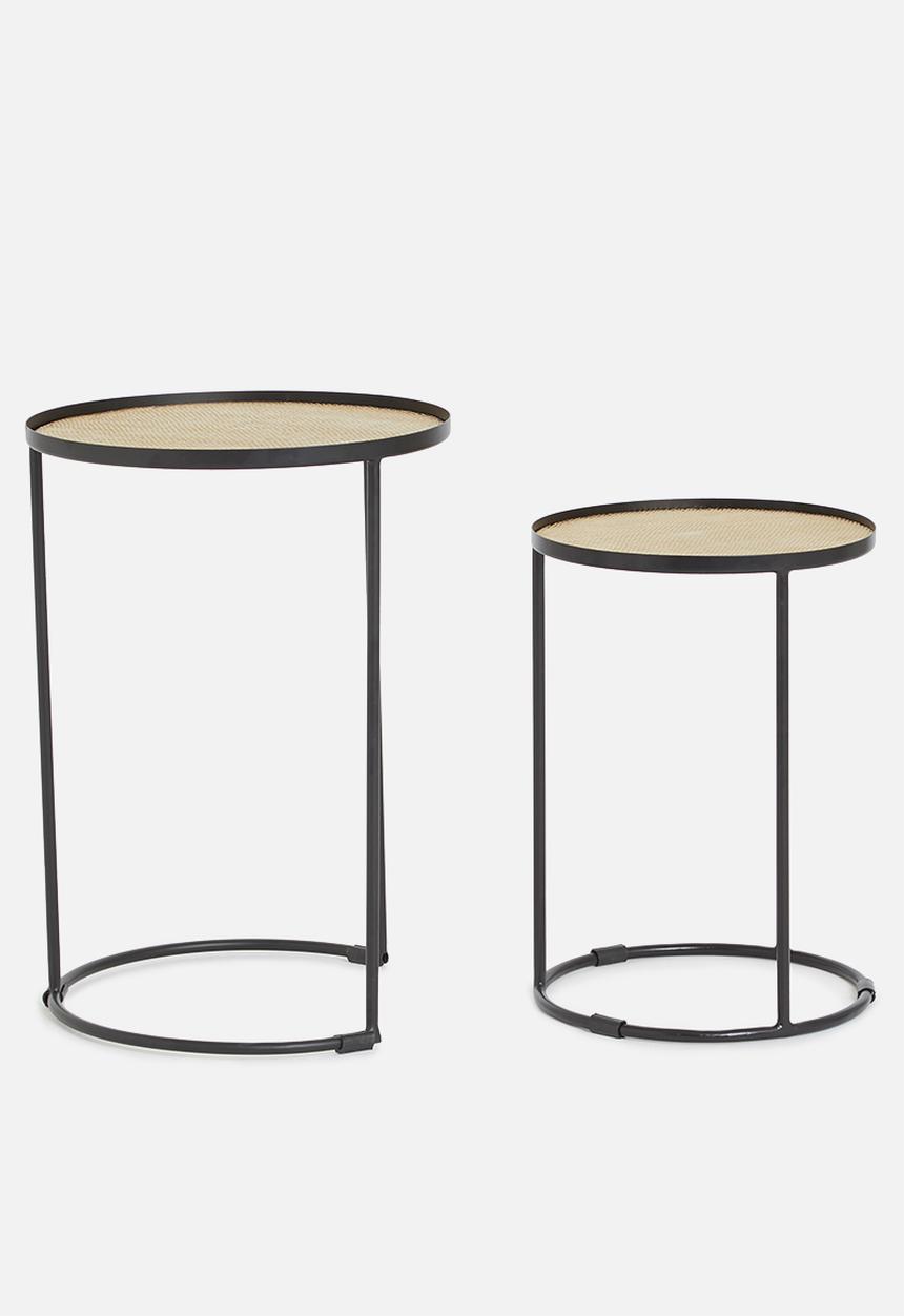 Sixth Floor - Ally nested side tables - black