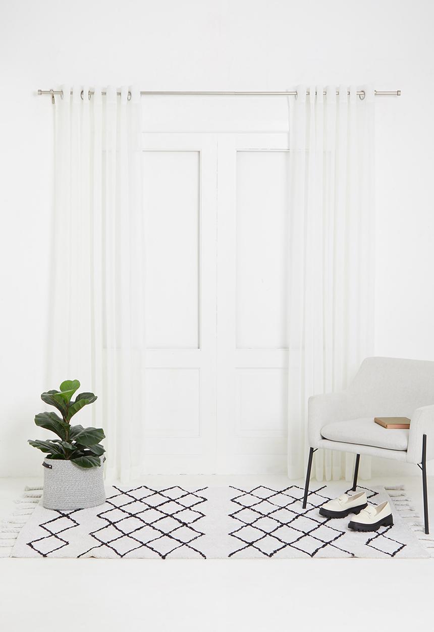Design Collection - Le jardine eyelet sheer curtain - white