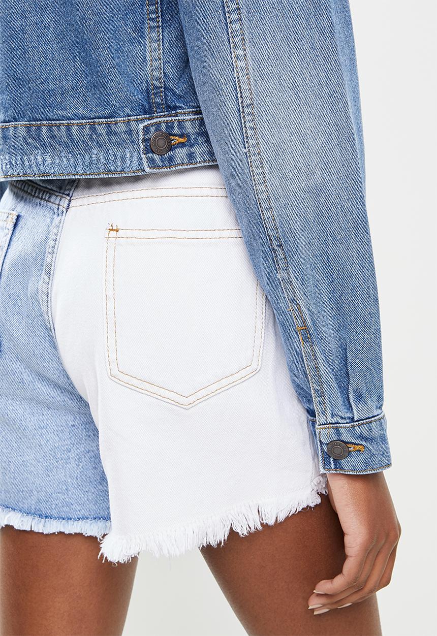 Noisy May - Carol long sleeve destroy  denim jacket - blue 