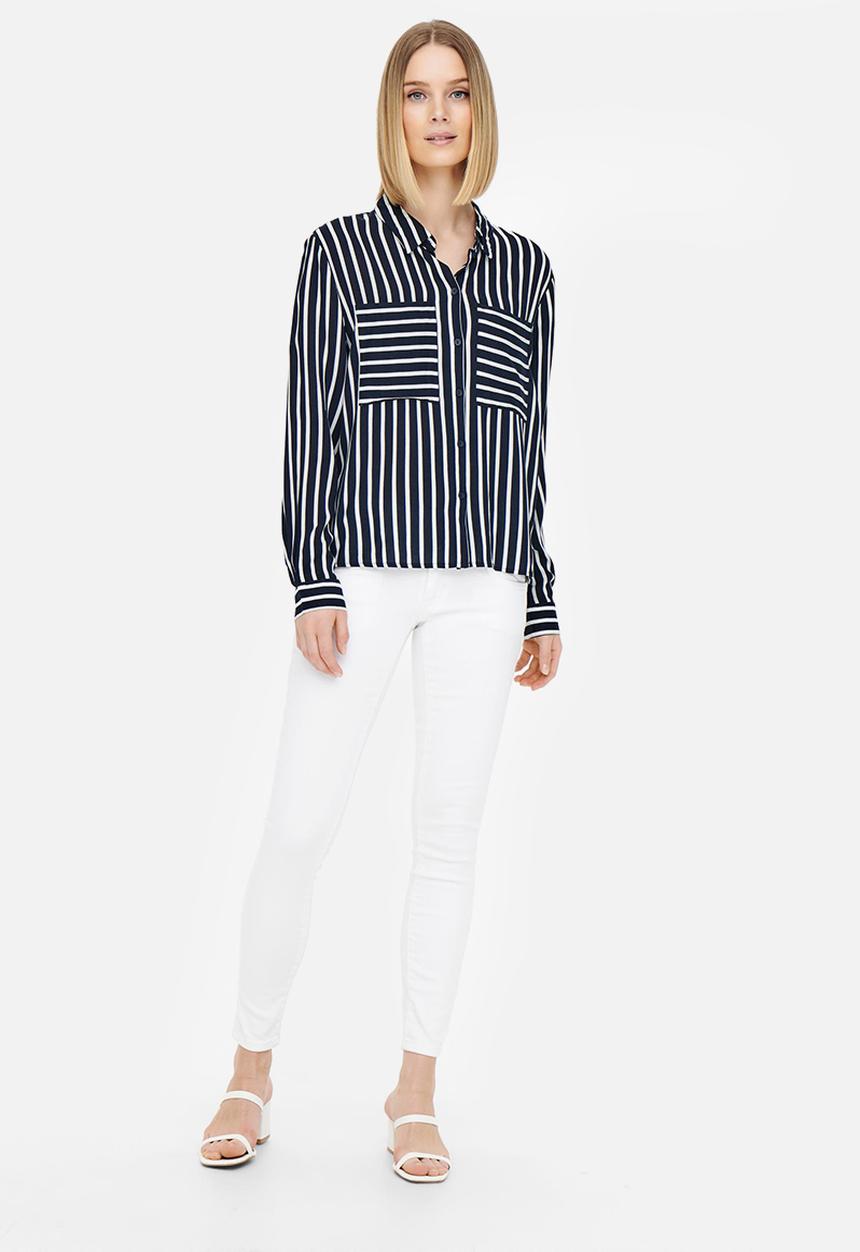 Jacqueline de Yong - Zoe life long sleeve shirt - sky captain