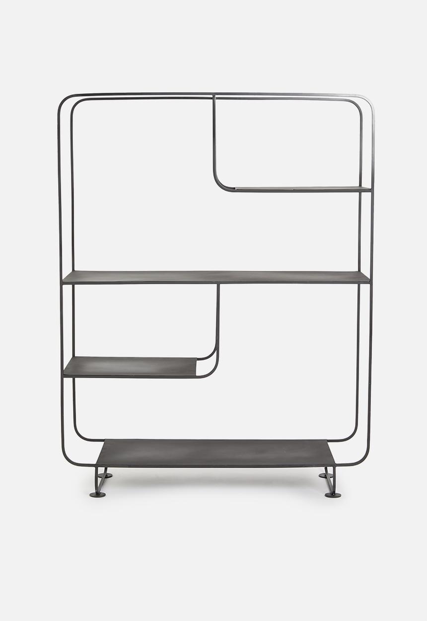 Sixth Floor - Nova 4 shelf metal cabinet - black