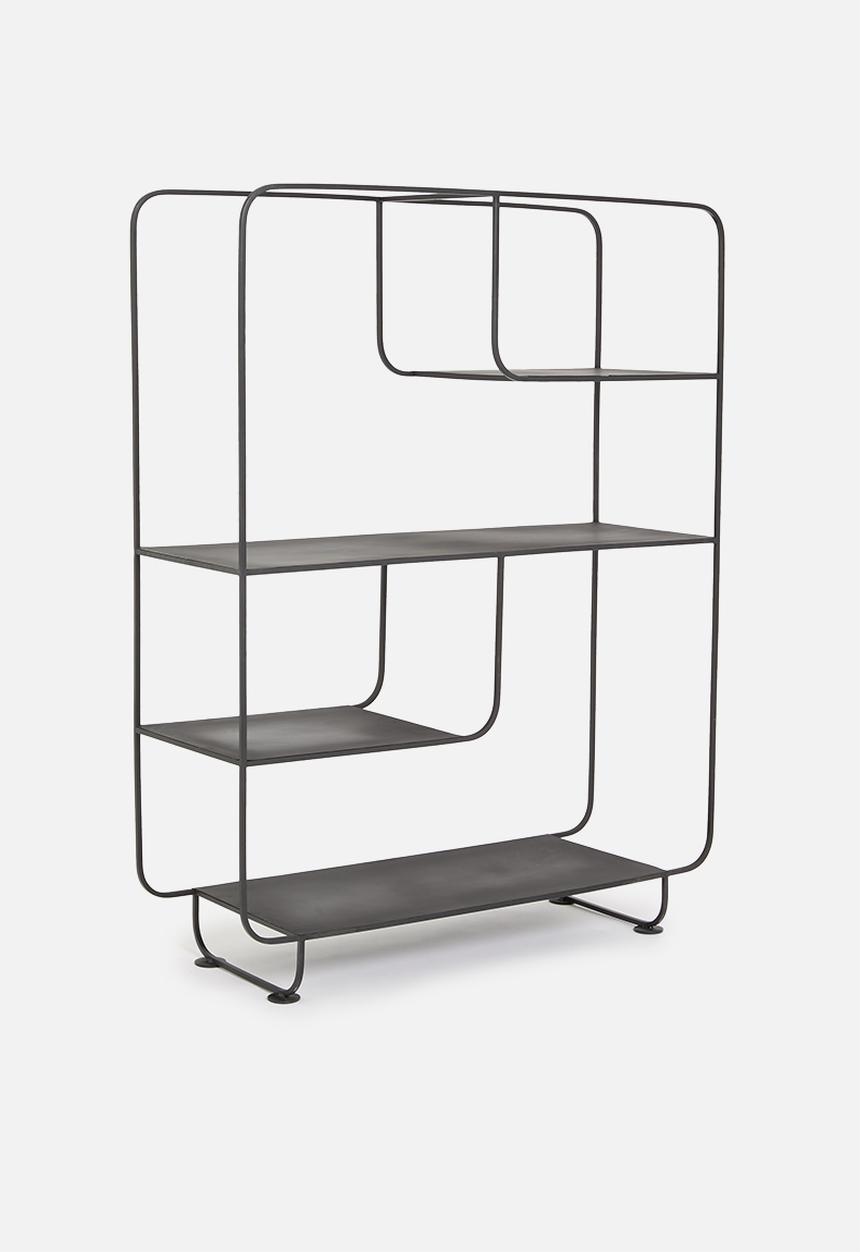 Sixth Floor - Nova 4 shelf metal cabinet - black