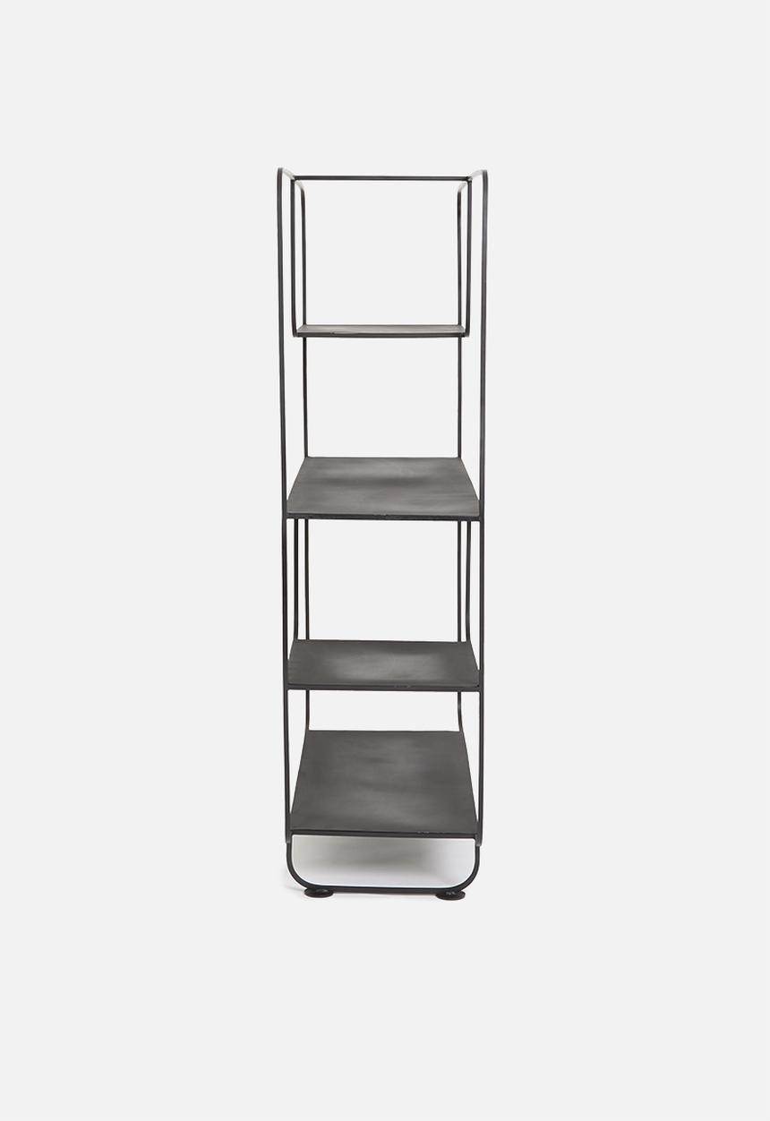 Sixth Floor - Nova 4 shelf metal cabinet - black