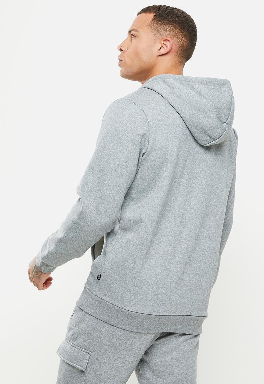PUMA - Ess small logo fz hoodie fl - medium grey heather