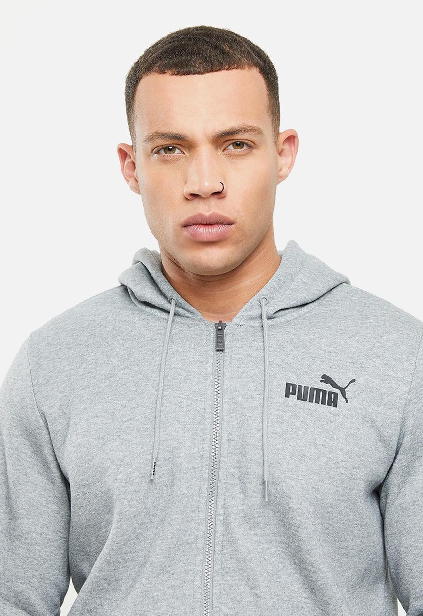 PUMA - Ess small logo fz hoodie fl - medium grey heather