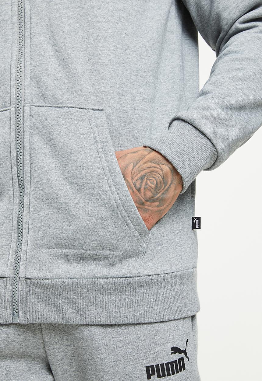 PUMA - Ess small logo fz hoodie fl - medium grey heather