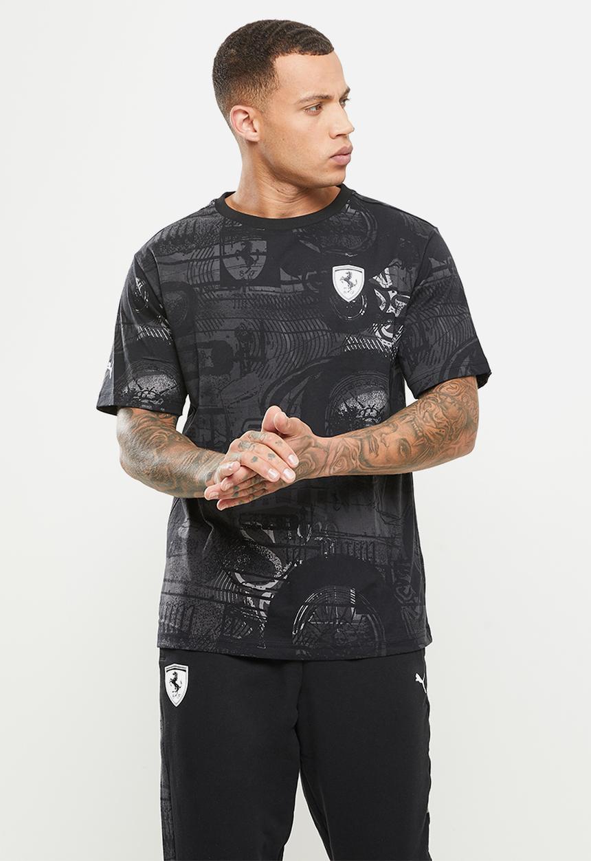 PUMA - Ferrari race aop tee - puma black