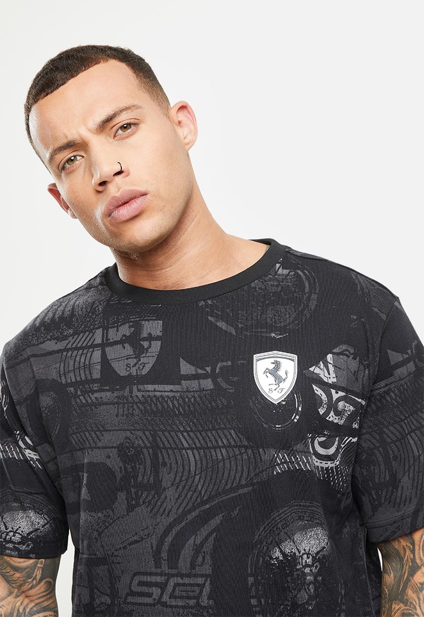 PUMA - Ferrari race aop tee - puma black