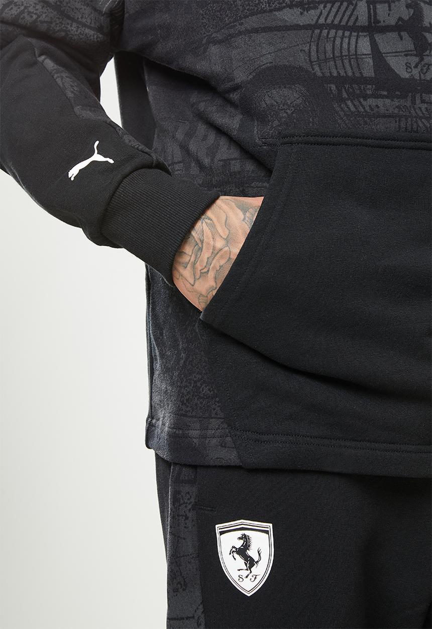 PUMA - Ferrari race aop sweat hoodie - puma black