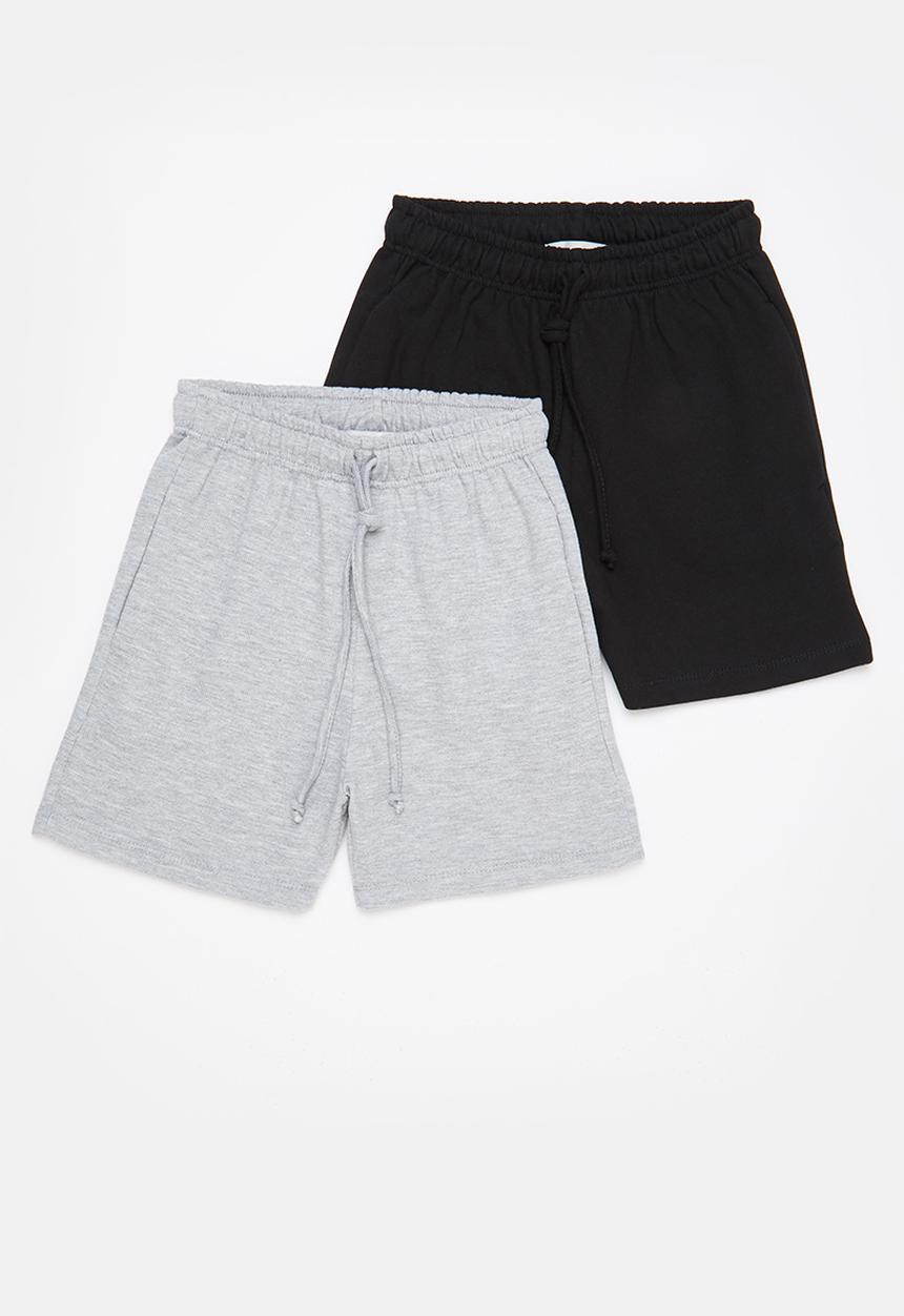 Superbalist - 2 pack sweat short - grey & black