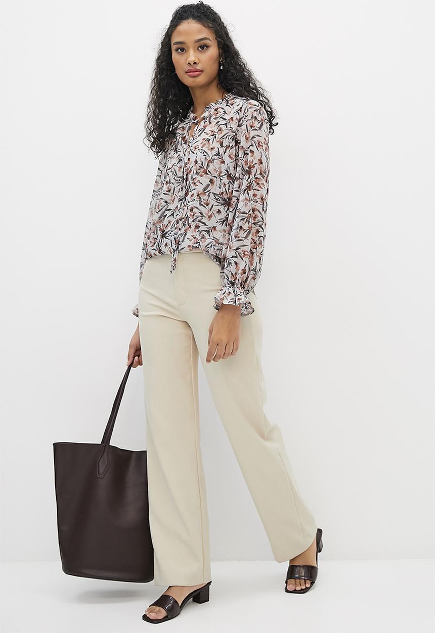 edit - Chiffon piecrust collar blouse - multi