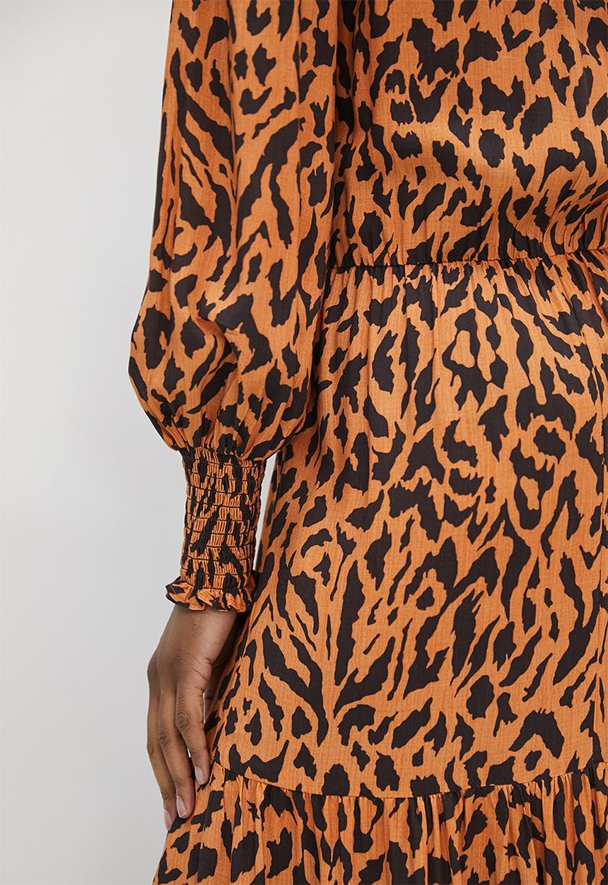 edit - Frill femme tiered maxi dress - natural animal