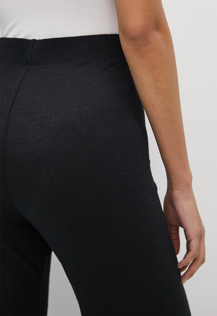 edit - Knit textured wide leg - black