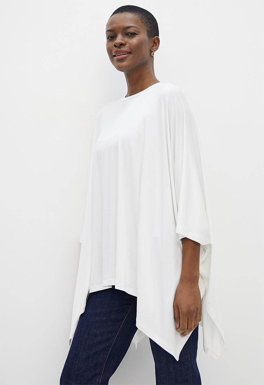 edit - Knit batwing top - milk