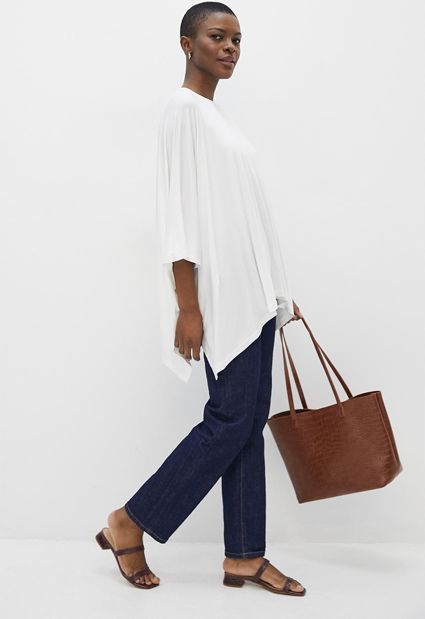 edit - Knit batwing top - milk