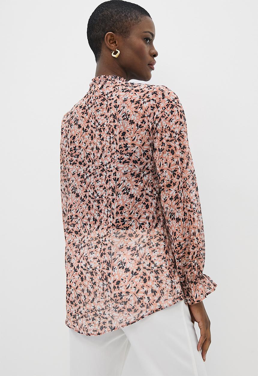 edit - Chiffon Piecrust collar blouse - wild flower ditsy