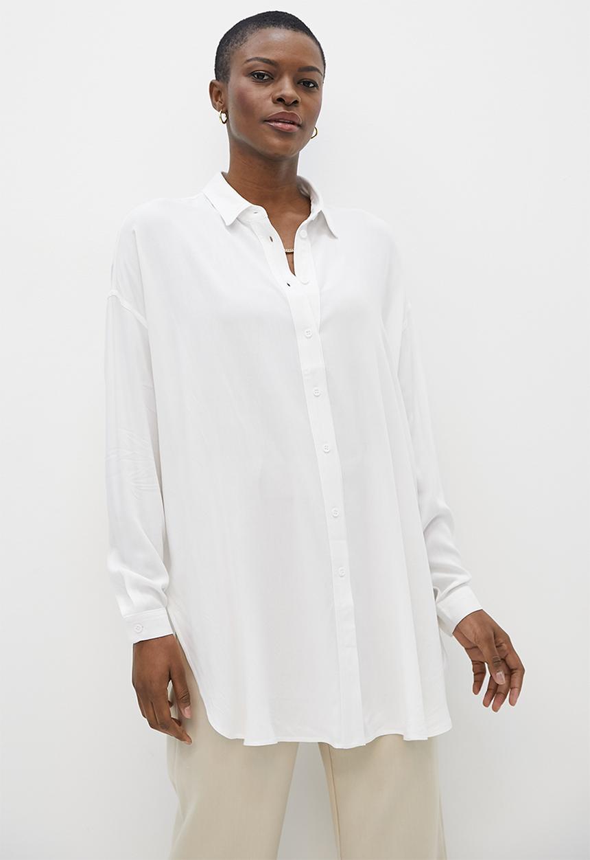 edit - Longline swing hem shirt - milk