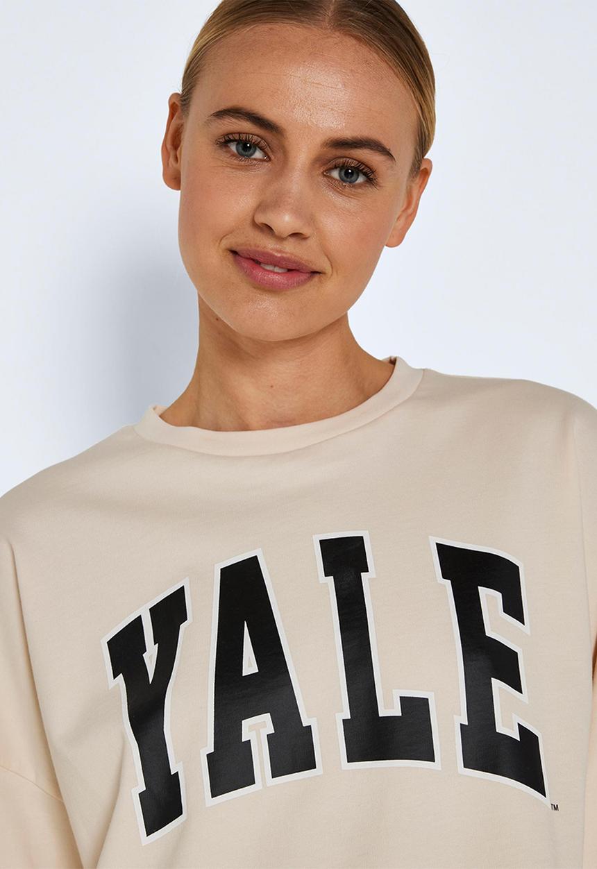 Noisy May - Ariel long sleeve license sweat - pearled ivory