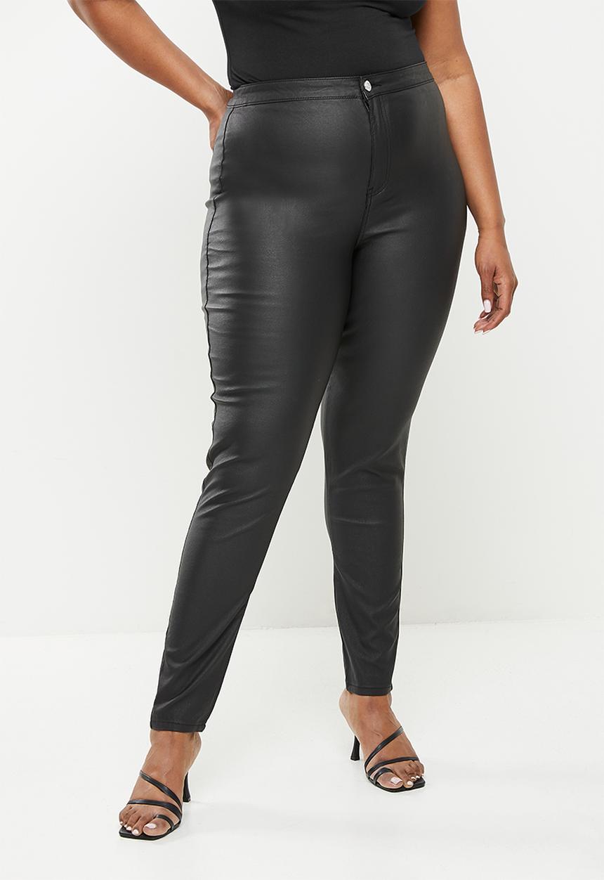 Missguided - Plus vice highwaist coated skinny jeans - black
