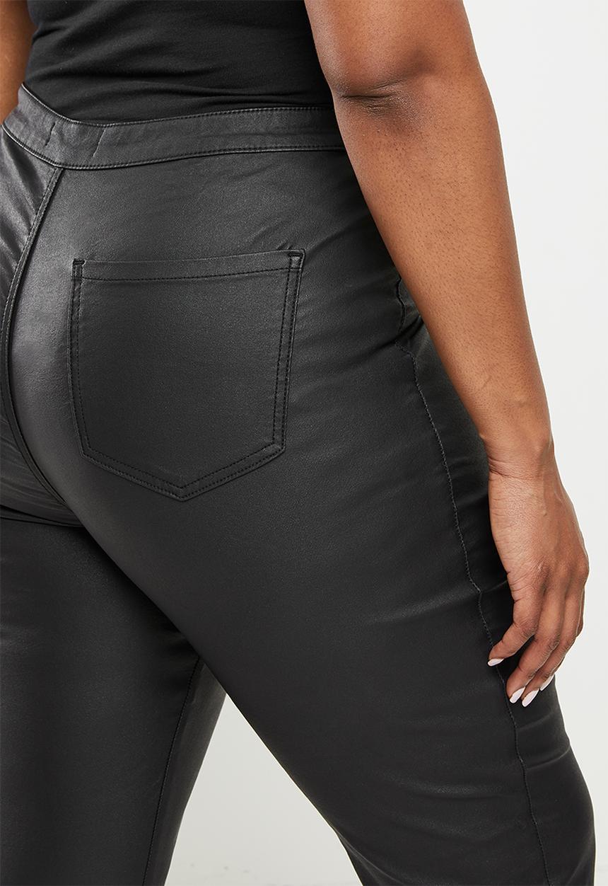 Missguided - Plus vice highwaist coated skinny jeans - black