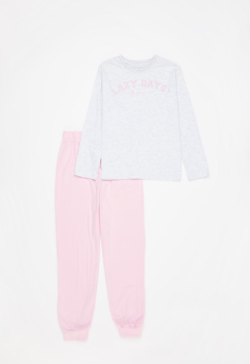 Rebel Republic - Pj set - ice melange & pink