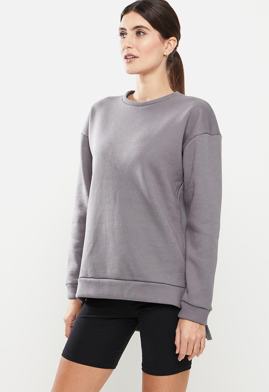 Trendyol - Raised loose pattern knitted sweatshirt  - grey