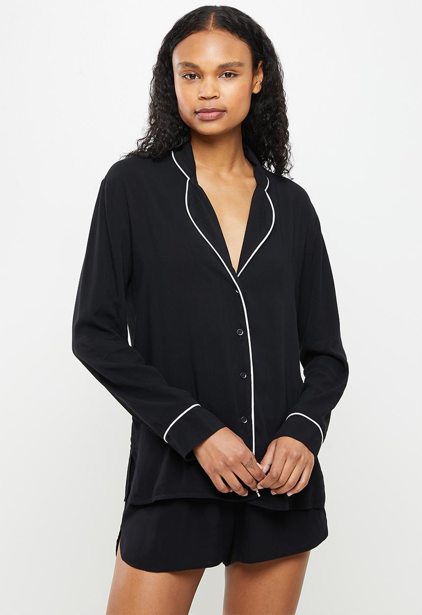 Superbalist - Long sleeve shirt & shorts set - black