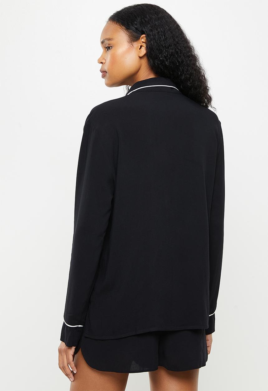 Superbalist - Long sleeve shirt & shorts set - black