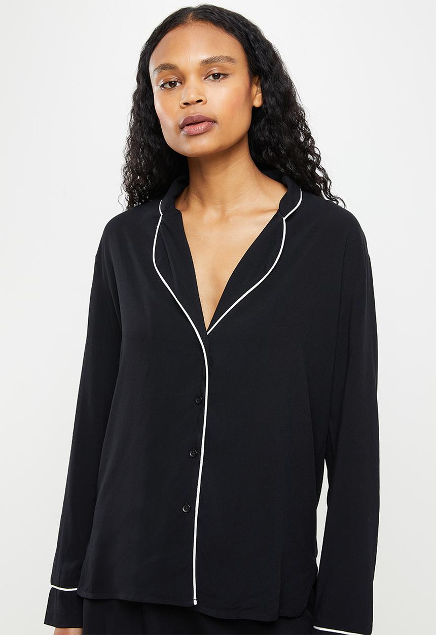 Superbalist - Long sleeve shirt & shorts set - black