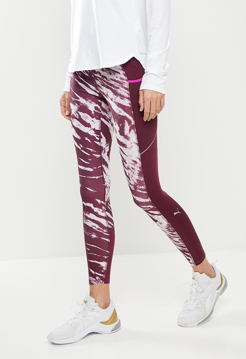 PUMA - Graphic high waist 7/8 tights - grape wine