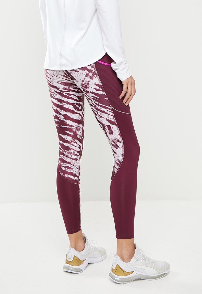 PUMA - Graphic high waist 7/8 tights - grape wine