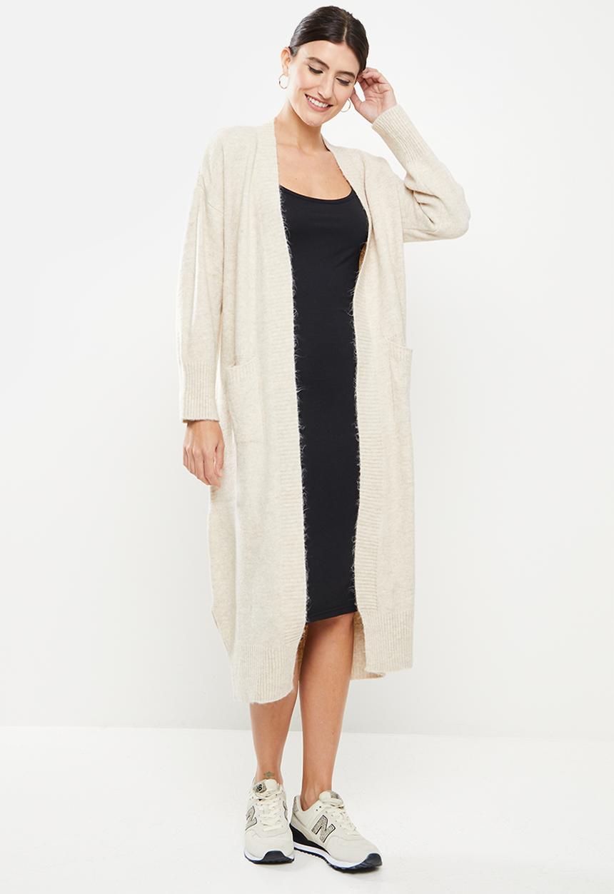 Trendyol - Long knitwear cardigan  - stone