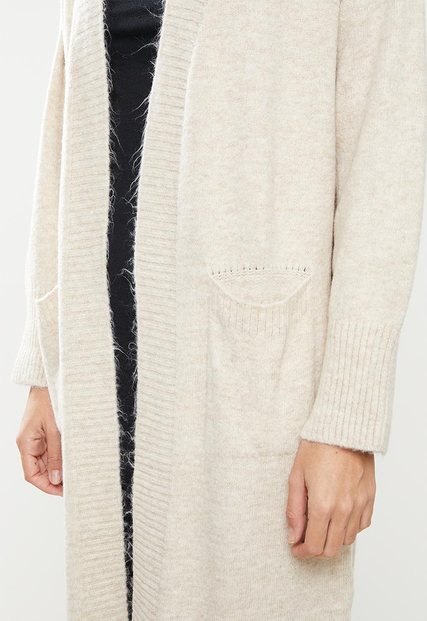 Trendyol - Long knitwear cardigan  - stone