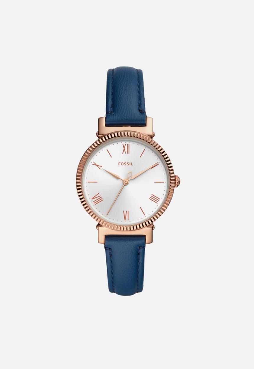 Fossil - Daisy 3 hand blu leather dress - blue