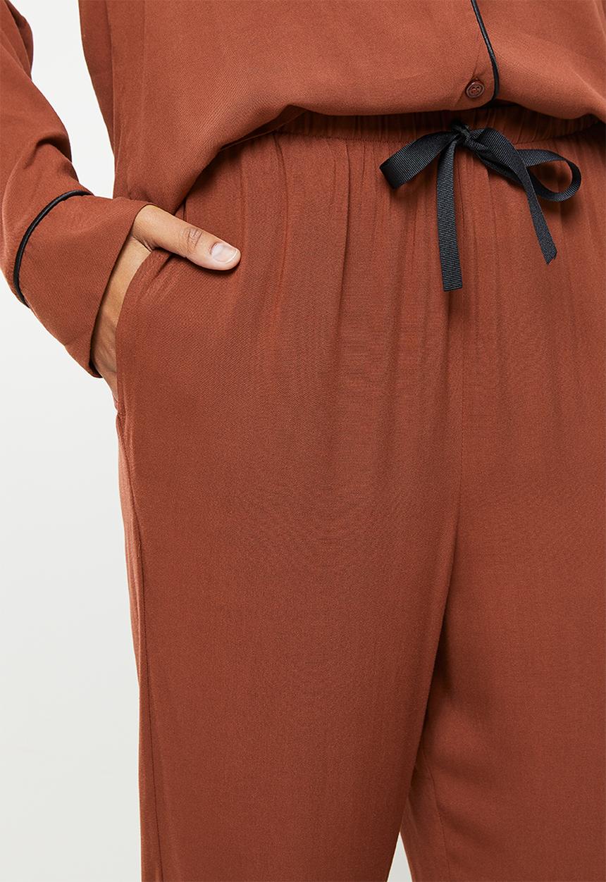 Superbalist - Sleep shirt & pants set - chocolate