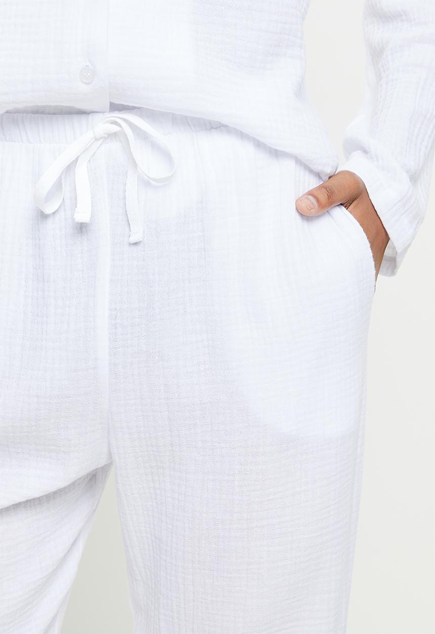 Superbalist - 100% Cotton sleep shirt & pants - white