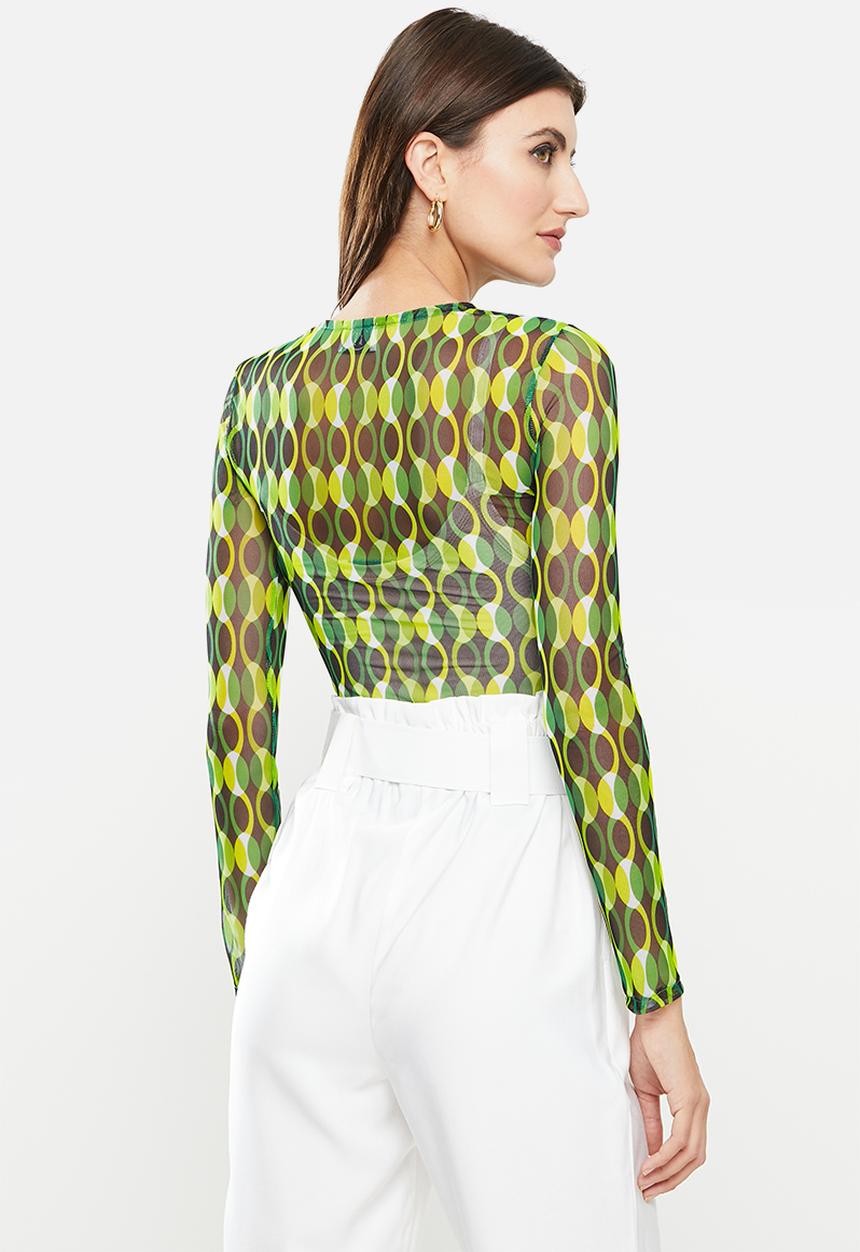 Me&B - Mesh tee top long sleeve - multi