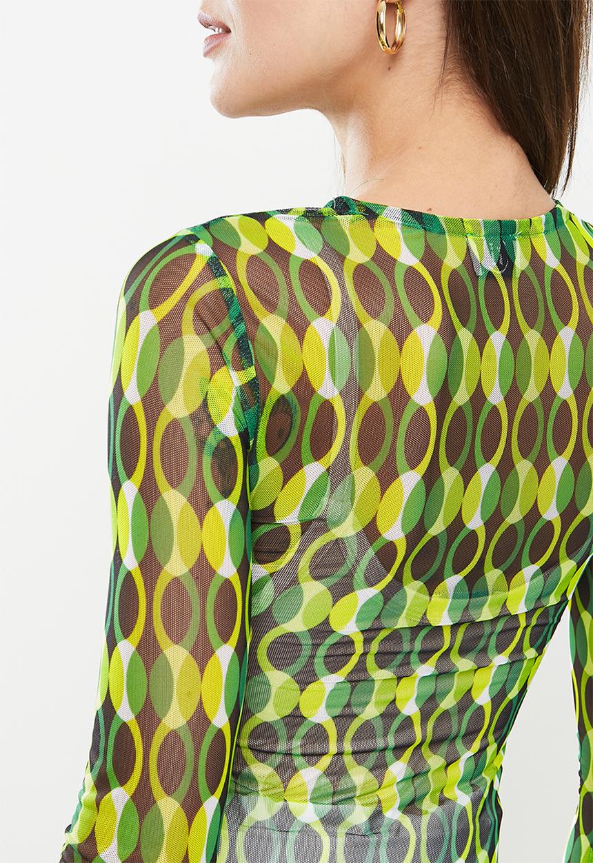 Me&B - Mesh tee top long sleeve - multi