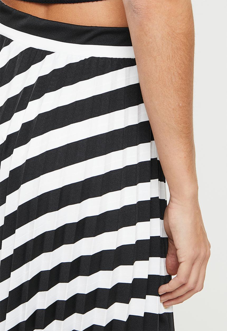 Me&B - Elasticated sunray pleated skirt - black & white