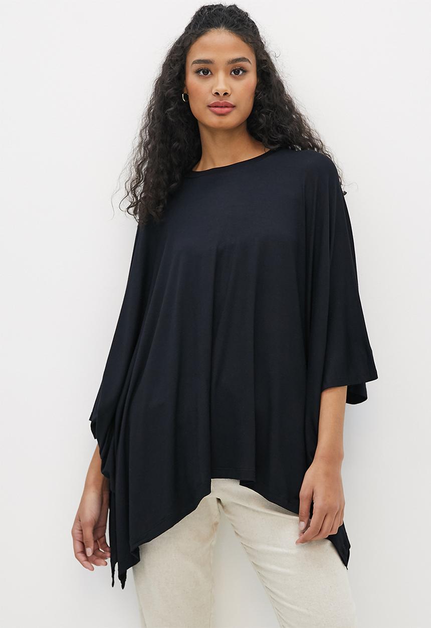 edit - Knit batwing top - black